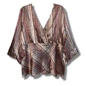 Y2K Striped Satin Top